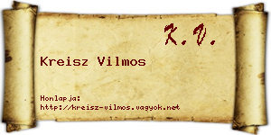 Kreisz Vilmos névjegykártya
